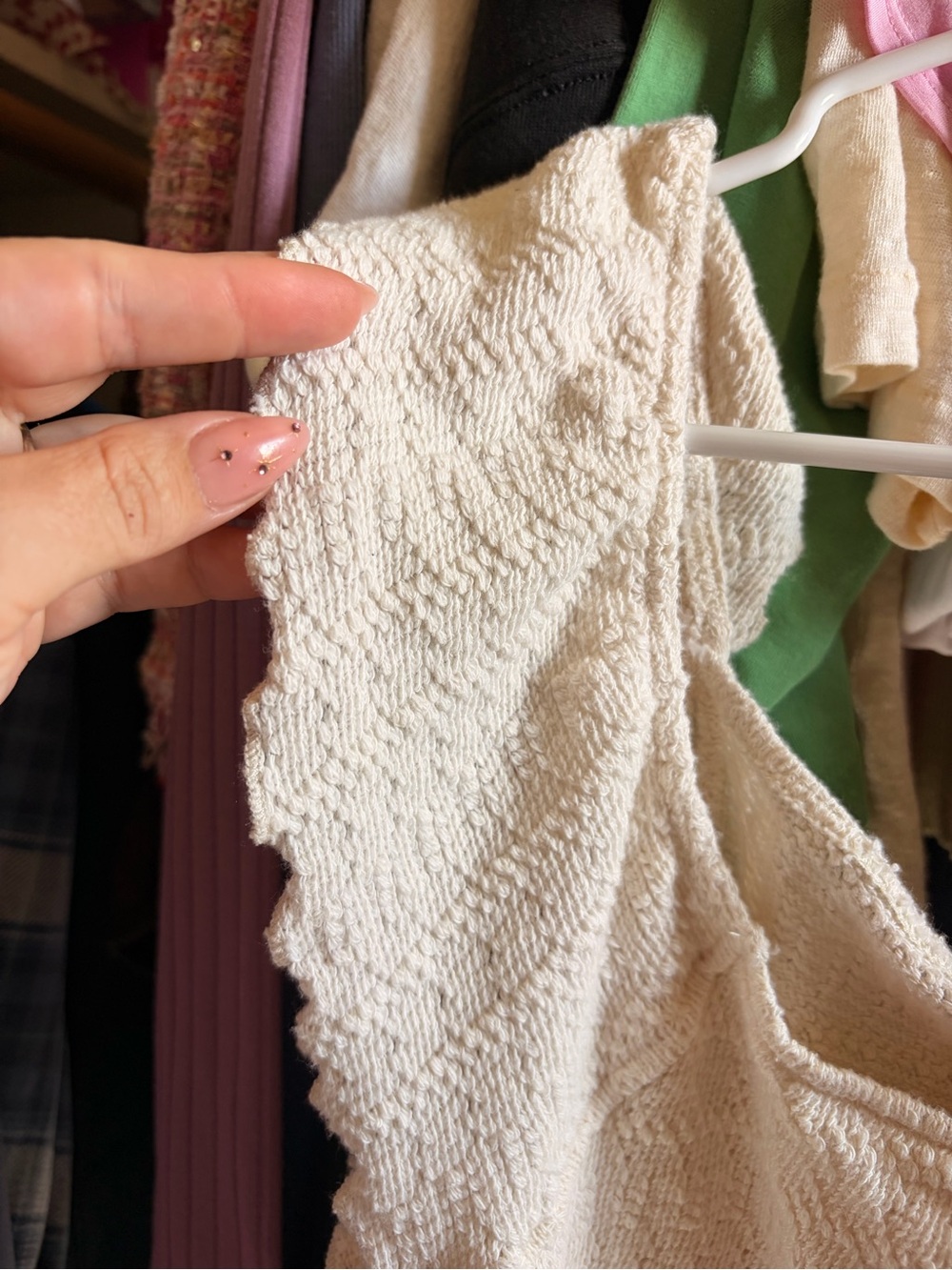 Lulu's Cream Textured Ruffle Sleeve Tank Top - Picture 3 of 4